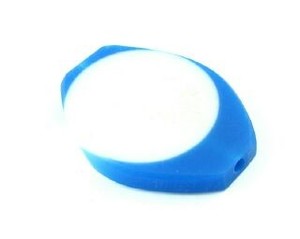 Craft material and supply: Resin, Oval Multi, Blue/White, 33x28mm (10pc)