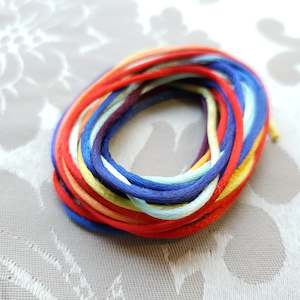 Craft material and supply: Satin Cord, Rainbow, 2.0mm (5m)