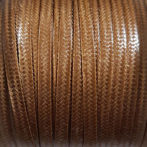 Craft material and supply: 3mm Flat faux snake cord, Brown - 1m