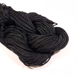 Craft material and supply: 1.0mm Chinese polyester knotting cord, Black - 15m