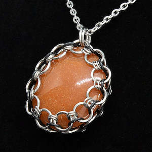 Chainmaille: Captured Red Calcite