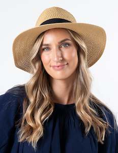 Straw Hat - Natural Black Bow