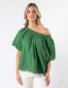 Tops: Paros Blouse - Juniper Green