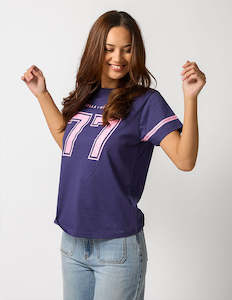 Tops: Ace Tee - Navy Varsity Numbers