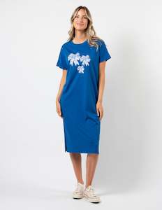 Maxie T-Shirt Dress - Deep Blue Bowtiful Bow