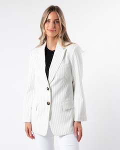 Bala Blazer - Black and White Stripe