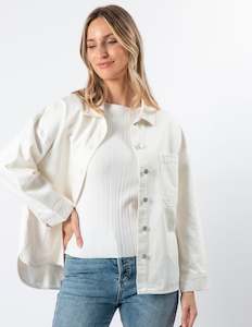 Jackets: STELLA ESSENTIALS Jasper Shacket - Ecru