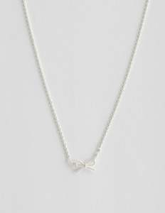 Necklace Rope Bow - Silver