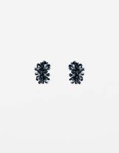 Earring Cluster Flower - Black