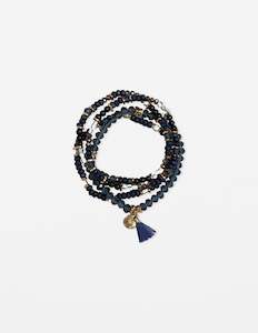 Set of 4 Navy Bead Bracelet