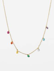 Necklace Rainbow Beads - Gold