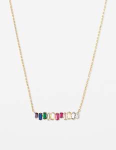 Necklace Rainbow Crystals - Gold