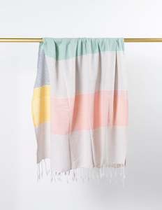 Turkish Towel Block - Yellow/Mint/Blush