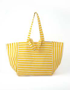 Shopper Bag - Yellow and White Stripe