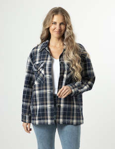 STELLA ESSENTIALS Becca Shacket - Navy Check