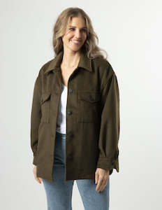 STELLA ESSENTIALS Becca Shacket - Khaki