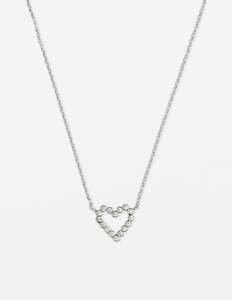 Necklace Crystal Heart - Silver