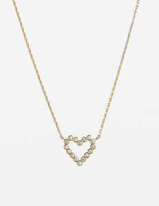 Necklace Crystal Heart - Gold