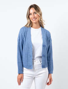 Posey Cardigan - Cobalt Melange