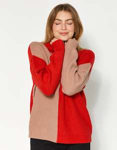 DEAR SUTTON Digby Jumper - Red/Blush