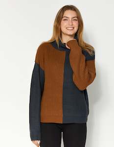 DEAR SUTTON Digby Jumper - Navy/Toffee