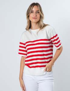 STELLA ESSENTIALS Baldwin Top - Red/White Stripe