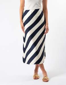 Erin Skirt - Navy and White Stripe