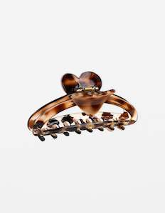 Hair Claw Oval Heart - Tort