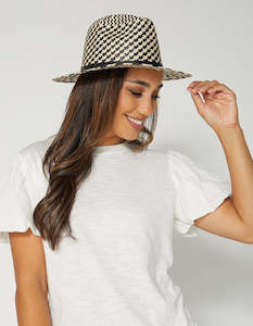 Fedora Hat - Black/White Houndstooth