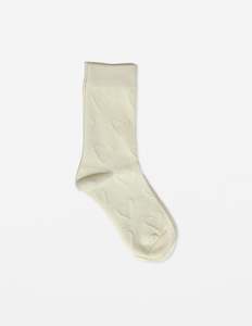 Sock Indent Hearts - White