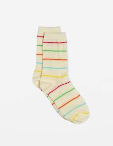 Sock Waffle Stripes - White