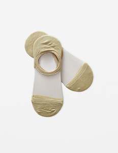 Socks Sheer No Show Gold Lurex