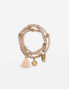 Bracelets: Set of 3 Rose Quartz Bead Bracelet