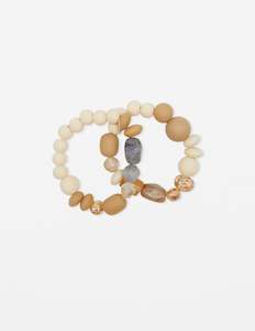 Wooden & Stone Multi Bead Bracelet