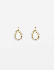 Earrings: Boho Pearl Hoops