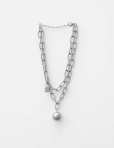 Silver Ball and Chain Necklace