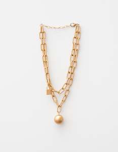 Gold Ball and Chain Necklace