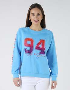 Classic Sweater - Sky Blue Ombre Varsity