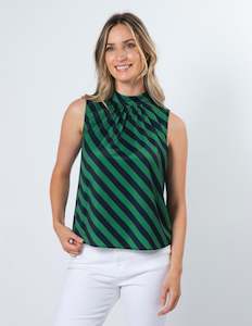 Jenna Top - Navy and Green