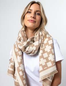 Scarf Cross - Beige