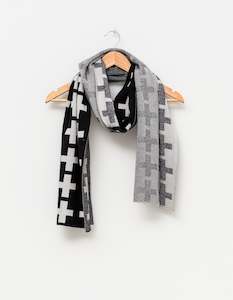 Scarf - Cross Black/Linen