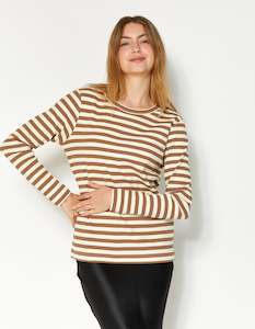 DEAR SUTTON Reece Top - Milk/Sand Stripe