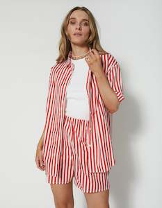 DEAR SUTTON Zain Shirt - Red Stripe