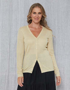 Beverly Lurex Cardigans - Gold