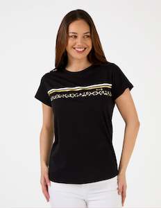 T-Shirt Icon Stripe - Black