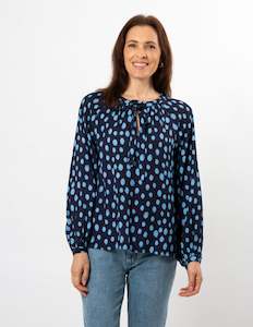 Tops: Sawyer Top - Indigo Spot