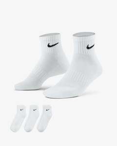 Nike Everyday Cushioned Training Ankle Socks (3 Pairs) - White/Black