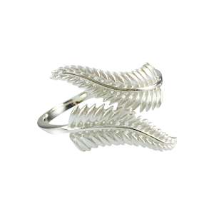 Jewellery: Ring - Double Iced Silver Fern Wrap