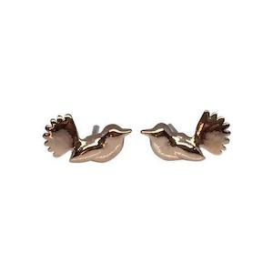 Jewellery: Studs - Fantail Polished Rose Gold Plated