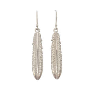 Fantail Feather Polished Earrings